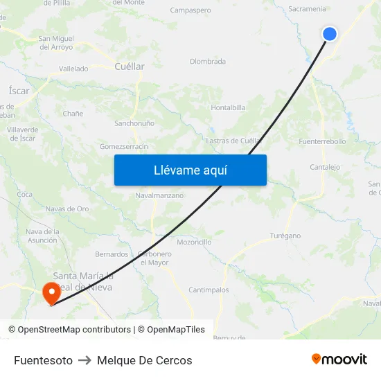 Fuentesoto to Melque De Cercos map