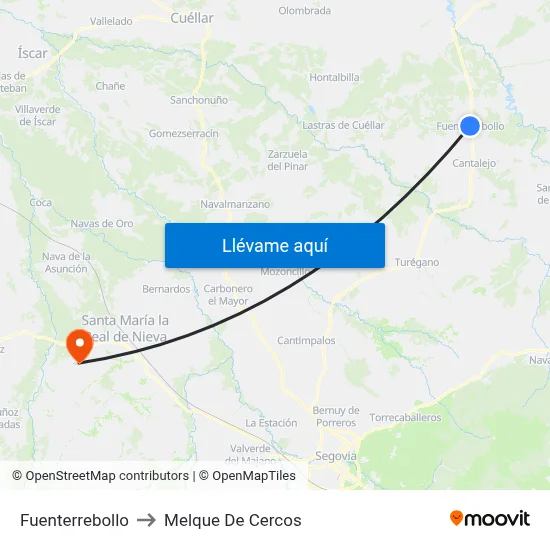 Fuenterrebollo to Melque De Cercos map