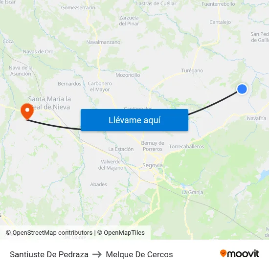 Santiuste De Pedraza to Melque De Cercos map