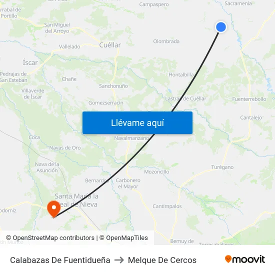 Calabazas De Fuentidueña to Melque De Cercos map