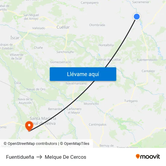 Fuentidueña to Melque De Cercos map