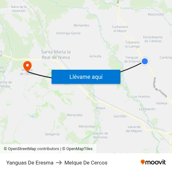 Yanguas De Eresma to Melque De Cercos map