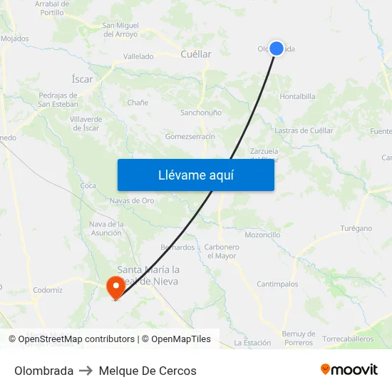 Olombrada to Melque De Cercos map