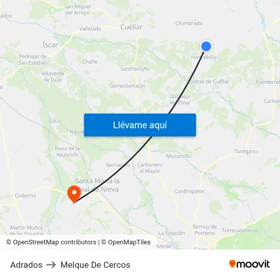Adrados to Melque De Cercos map