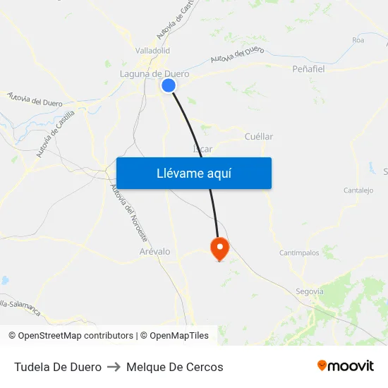 Tudela De Duero to Melque De Cercos map