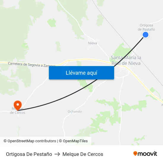 Ortigosa De Pestaño to Melque De Cercos map