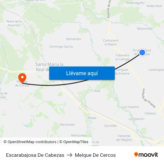 Escarabajosa De Cabezas to Melque De Cercos map