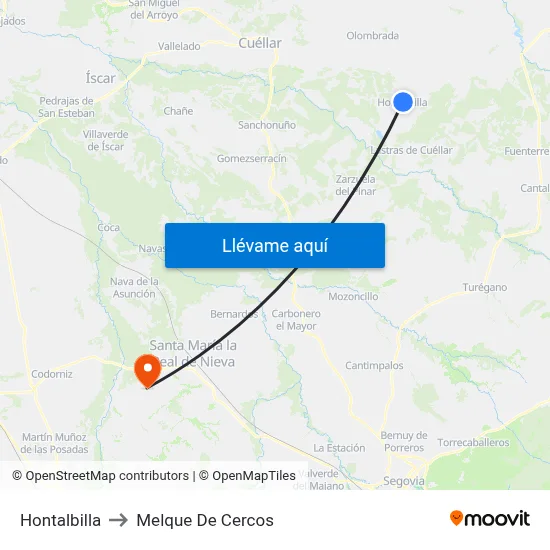 Hontalbilla to Melque De Cercos map