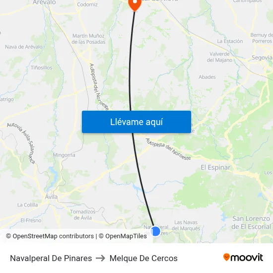 Navalperal De Pinares to Melque De Cercos map