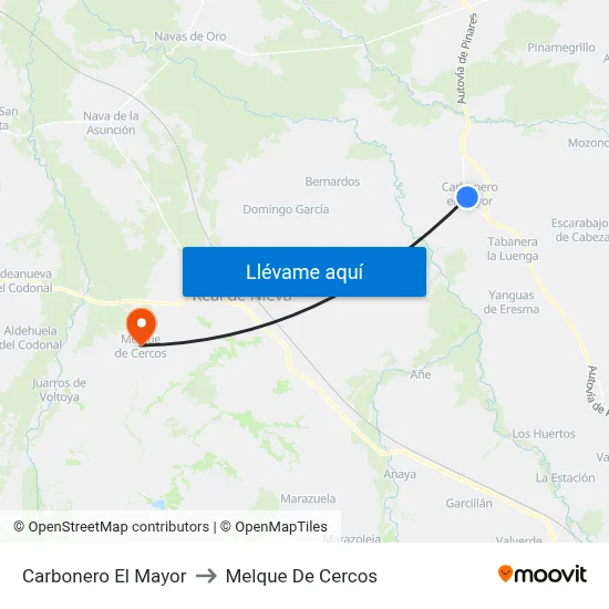 Carbonero El Mayor to Melque De Cercos map