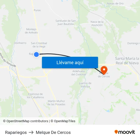 Rapariegos to Melque De Cercos map