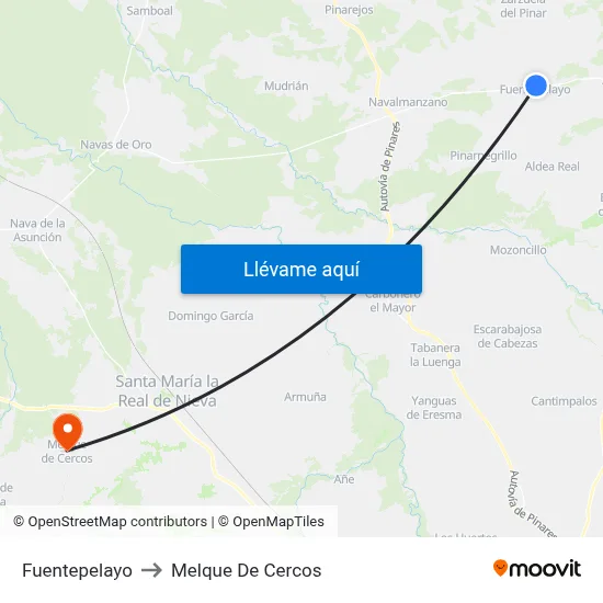 Fuentepelayo to Melque De Cercos map