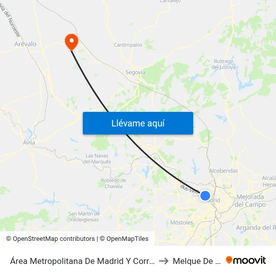Área Metropolitana De Madrid Y Corredor Del Henares to Melque De Cercos map