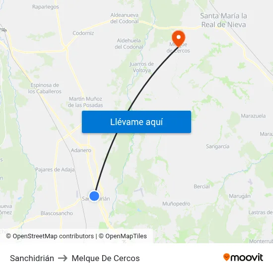 Sanchidrián to Melque De Cercos map