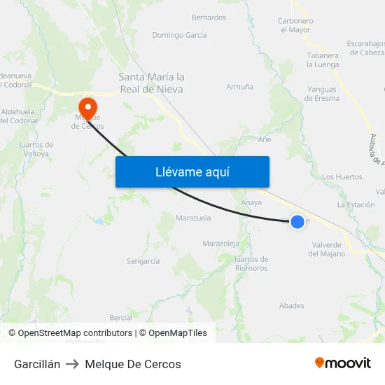 Garcillán to Melque De Cercos map