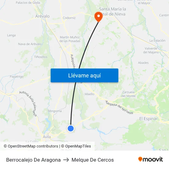 Berrocalejo De Aragona to Melque De Cercos map
