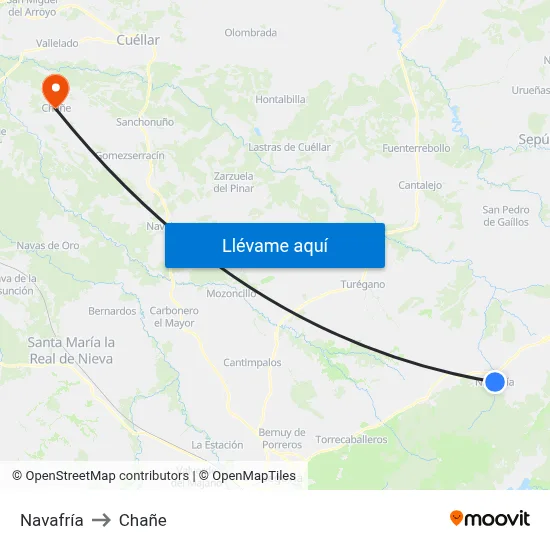 Navafría to Chañe map
