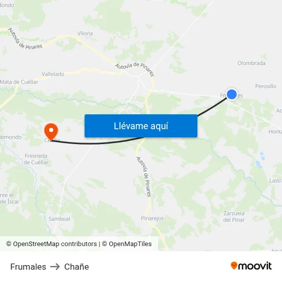 Frumales to Chañe map