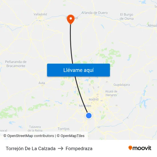 Torrejón De La Calzada to Fompedraza map