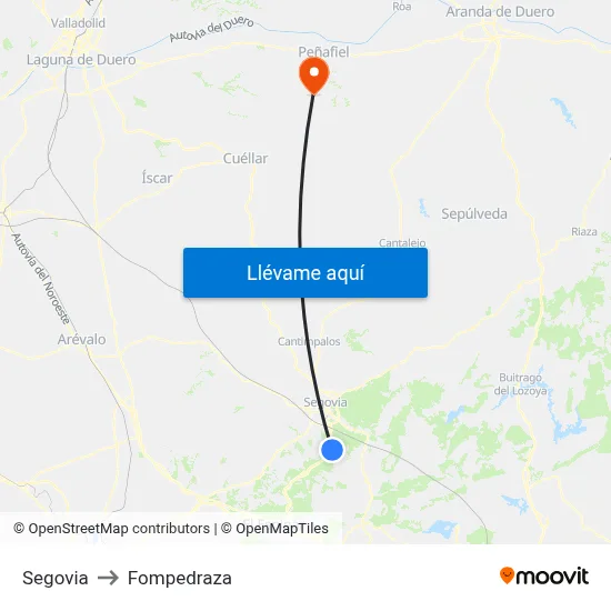 Segovia to Fompedraza map