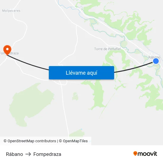 Rábano to Fompedraza map
