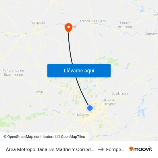Área Metropolitana De Madrid Y Corredor Del Henares to Fompedraza map