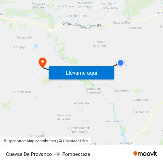 Cuevas De Provanco to Fompedraza map