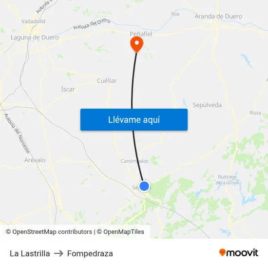 La Lastrilla to Fompedraza map