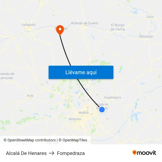 Alcalá De Henares to Fompedraza map