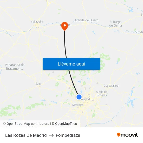 Las Rozas De Madrid to Fompedraza map