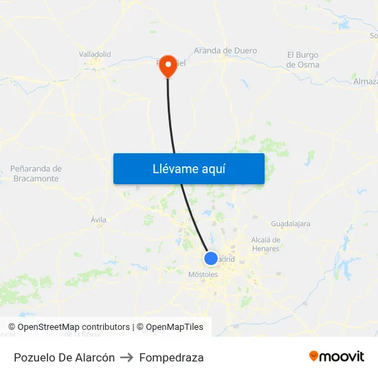 Pozuelo De Alarcón to Fompedraza map