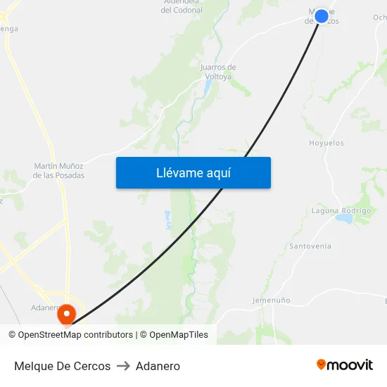 Melque De Cercos to Adanero map
