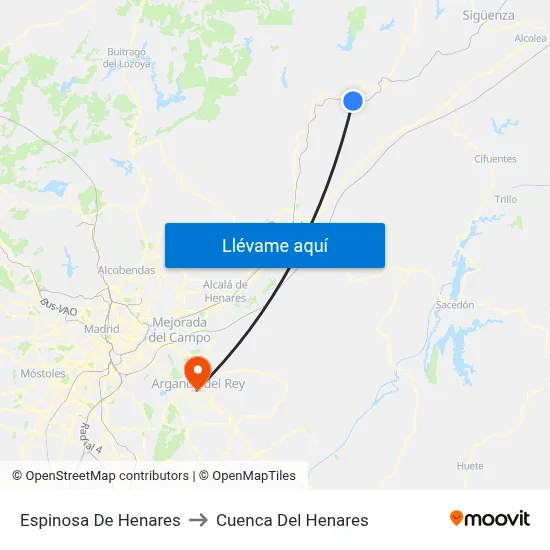 Espinosa De Henares to Cuenca Del Henares map