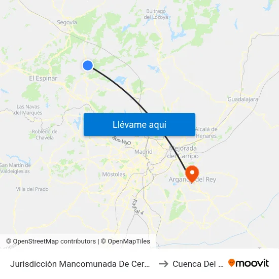 Jurisdicción Mancomunada De Cerdedilla Y Navacerrada to Cuenca Del Henares map