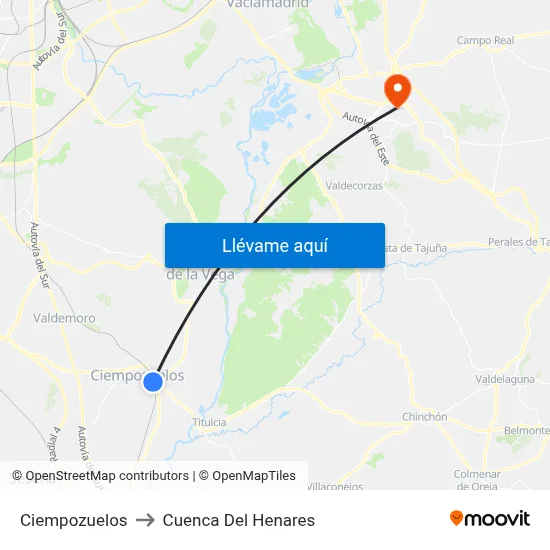 Ciempozuelos to Cuenca Del Henares map