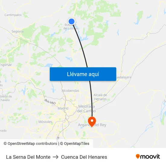 La Serna Del Monte to Cuenca Del Henares map