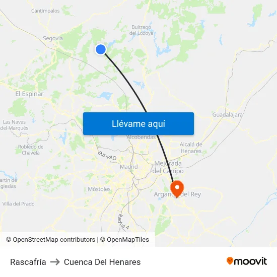 Rascafría to Cuenca Del Henares map