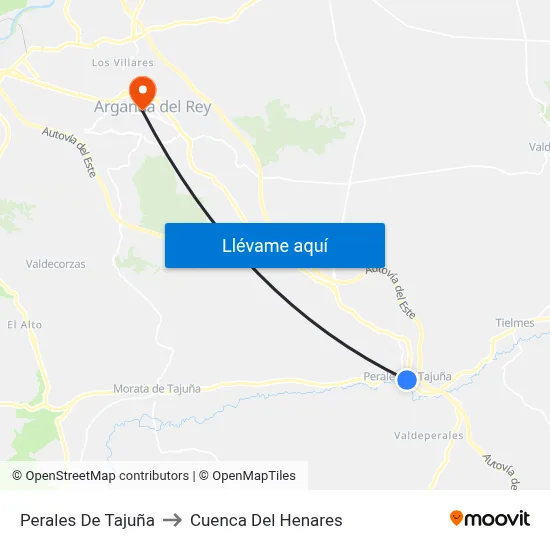Perales De Tajuña to Cuenca Del Henares map