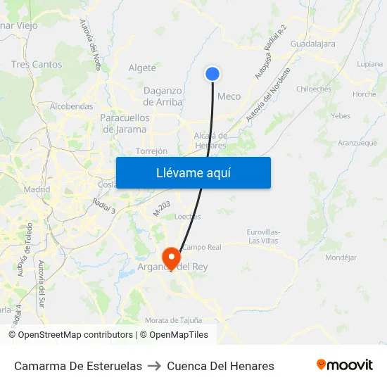 Camarma De Esteruelas to Cuenca Del Henares map