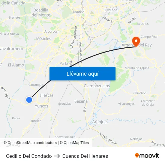 Cedillo Del Condado to Cuenca Del Henares map