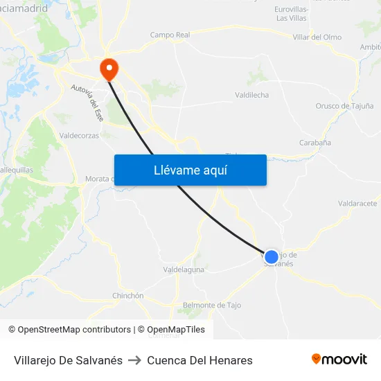 Villarejo De Salvanés to Cuenca Del Henares map