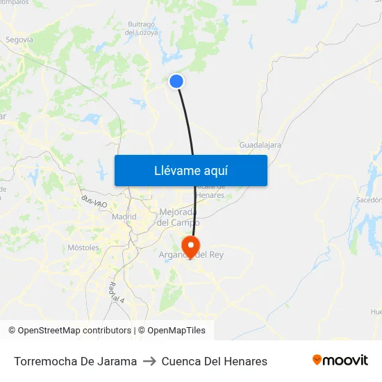 Torremocha De Jarama to Cuenca Del Henares map