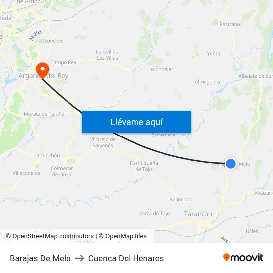 Barajas De Melo to Cuenca Del Henares map