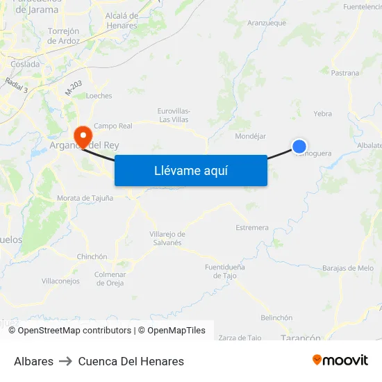 Albares to Cuenca Del Henares map