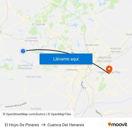 El Hoyo De Pinares to Cuenca Del Henares map