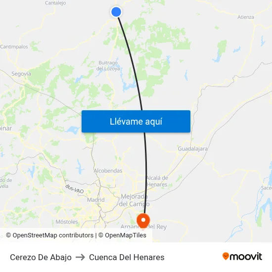 Cerezo De Abajo to Cuenca Del Henares map