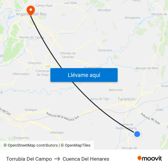 Torrubia Del Campo to Cuenca Del Henares map