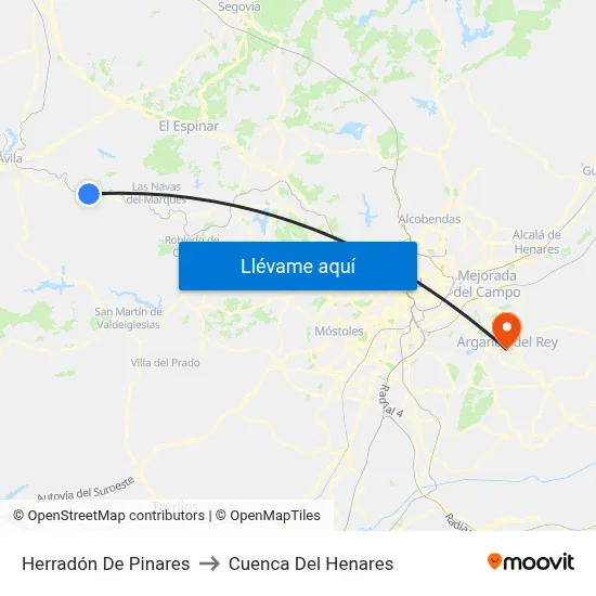 Herradón De Pinares to Cuenca Del Henares map