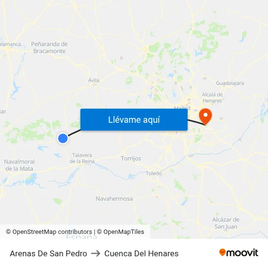 Arenas De San Pedro to Cuenca Del Henares map