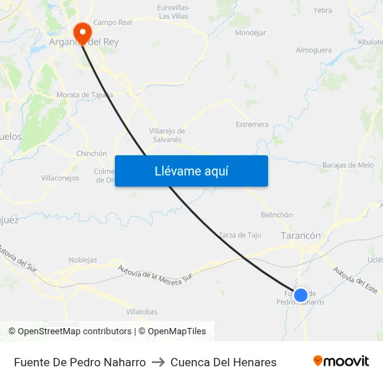 Fuente De Pedro Naharro to Cuenca Del Henares map